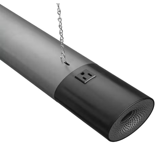 Commercial Electric 42 in. Workbench Garage Integrated LED Shop Light Bluetooth Speakers 3600 Lumens Black Brushed Nickel