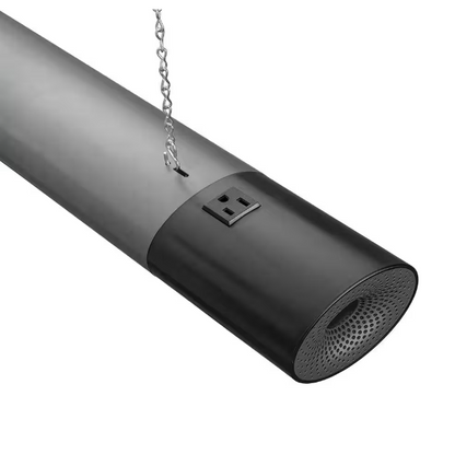 Commercial Electric 42 in. Workbench Garage Integrated LED Shop Light Bluetooth Speakers 3600 Lumens Black Brushed Nickel