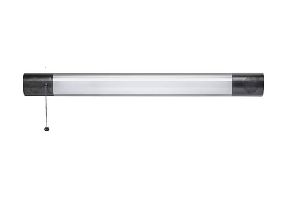 Commercial Electric 42 in. Workbench Garage Integrated LED Shop Light Bluetooth Speakers 3600 Lumens Black Brushed Nickel