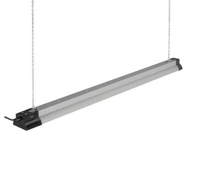 Commercial Electric 40 in. 3000 Lumens Plug-in Motion Sensing Integrated LED Linkable Shop Light 120 Volt 4000K Black Brushed Nickel