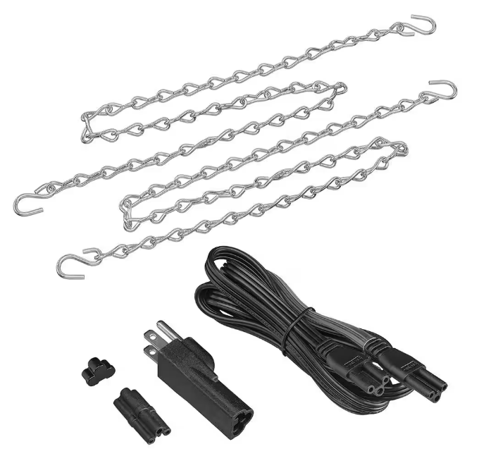 Commercial Electric 40 in. 3000 Lumens Plug-in Motion Sensing Integrated LED Linkable Shop Light 120 Volt 4000K Black Brushed Nickel