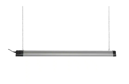 Commercial Electric 40 in. 3000 Lumens Plug-in Motion Sensing Integrated LED Linkable Shop Light 120 Volt 4000K Black Brushed Nickel