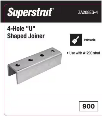 Superstrut 1-7/8 in. Channel Joiner - Strut Fitting - Silver Galvanized