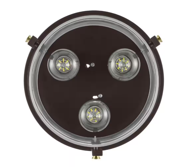 Hampton Bay Huxley 11.9 in. 3-Light Dark Bronze Flush Mount Ceiling Light with Clear Glass Shade