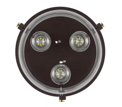 Hampton Bay Huxley 11.9 in. 3-Light Dark Bronze Flush Mount Ceiling Light with Clear Glass Shade