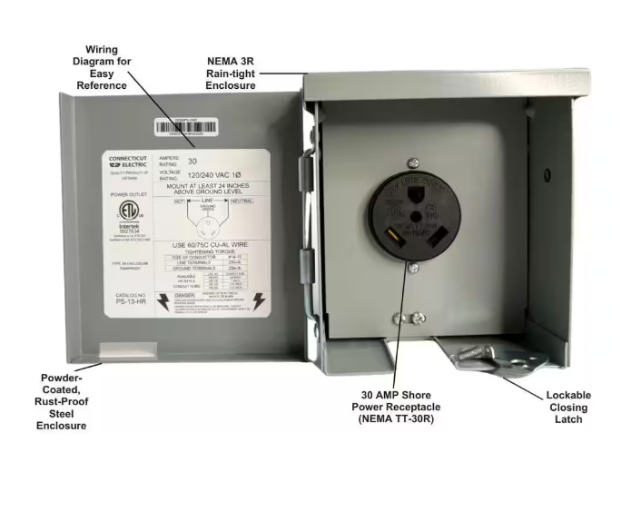 Connecticut Electric 30-Amp RV Power Outlet