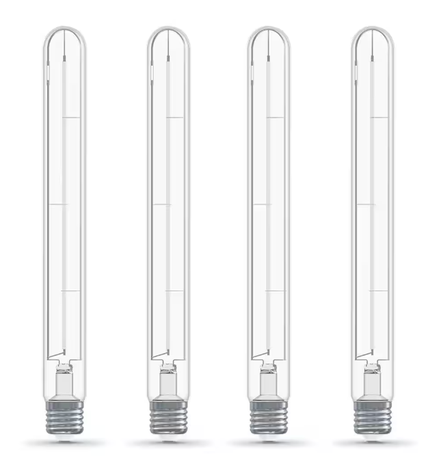 Feit Electric 60-Watt Equivalent T10XL Straight White Thin Filament Clear E26 Vintage Edison LED Light Bulb, Soft White 2700K (4-Pack)