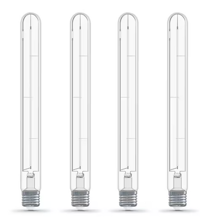 Feit Electric 60-Watt Equivalent T10XL Straight White Thin Filament Clear E26 Vintage Edison LED Light Bulb, Soft White 2700K (4-Pack)