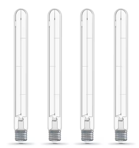 Feit Electric 60-Watt Equivalent T10XL Straight White Thin Filament Clear E26 Vintage Edison LED Light Bulb, Soft White 2700K (4-Pack)
