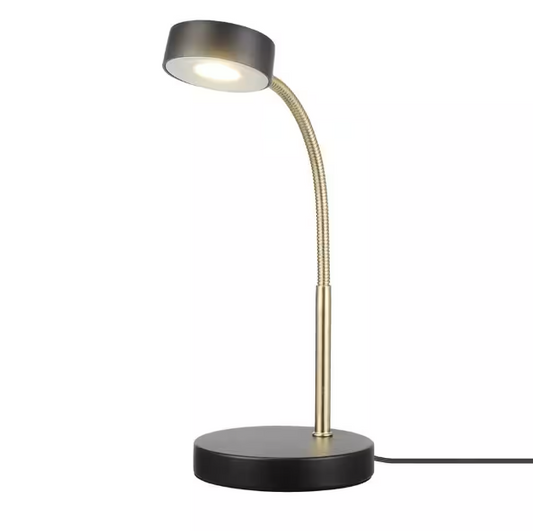 Hampton Bay 15 in. Matte Black LED Lamp with Adjustable Lamp Head