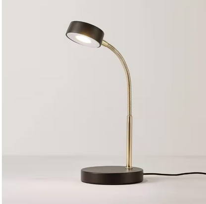 Hampton Bay 15 in. Matte Black LED Lamp with Adjustable Lamp Head