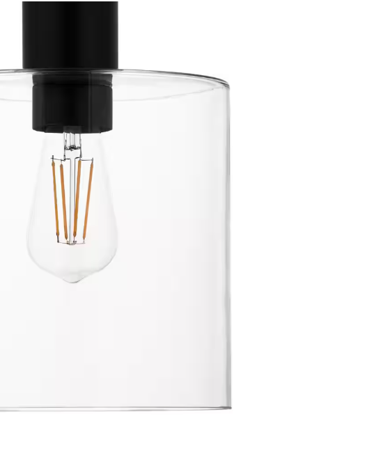 Hampton Bay Sutton Place 1-Light Matte Black Pendant