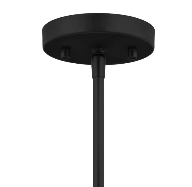 Hampton Bay Sutton Place 1-Light Matte Black Pendant