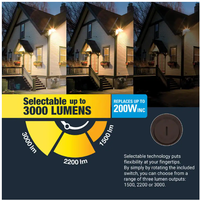 HALO TGS 120-Watt 90° Bronze Outdoor Integrated LED Flood Light