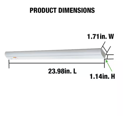 Commercial Electric Plug-In 24 inch Linkable LED Undercabinet Light Task Under Counter Kitchen Lighting 3 Color Temperature Options