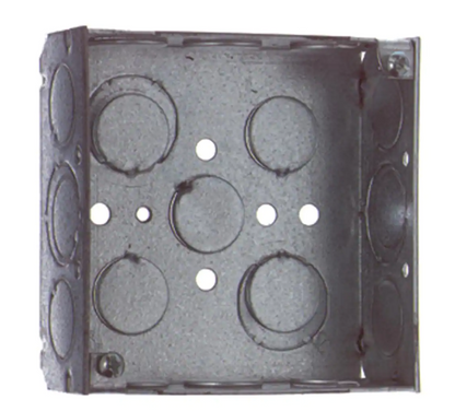 (Box of 50) Steel City 4 in. Square Metal Box 1/2 in. and 3/4 in. Knockouts