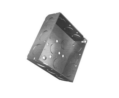 (Box of 50) Steel City 4 in. Square Metal Box 1/2 in. and 3/4 in. Knockouts