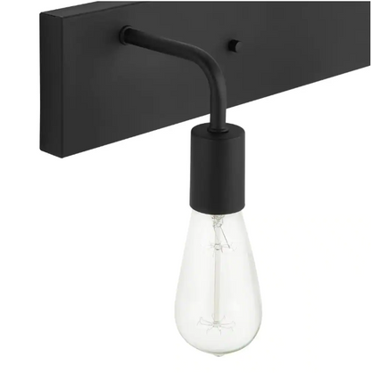 Hampton Bay Northvale 24 in. 3-Light Matte Black Industrial Bathroom Vanity Light