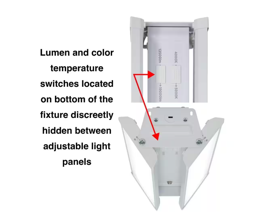 Commercial Electric 15 in. 19000 Lumens 138-Watts Adjustable Beam Multiple CCT & Lumens Integrated LED High Bay Light 120-277V Dimmable