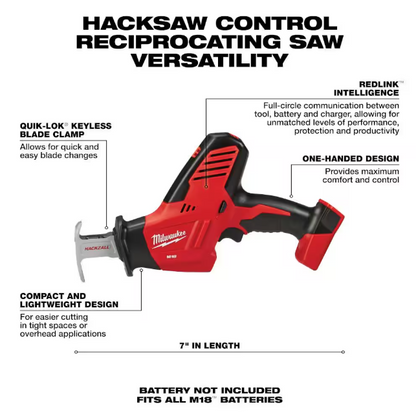 Milwaukee M18 18V Lithium-Ion Cordless HACKZALL Reciprocating Saw (Tool-Only)