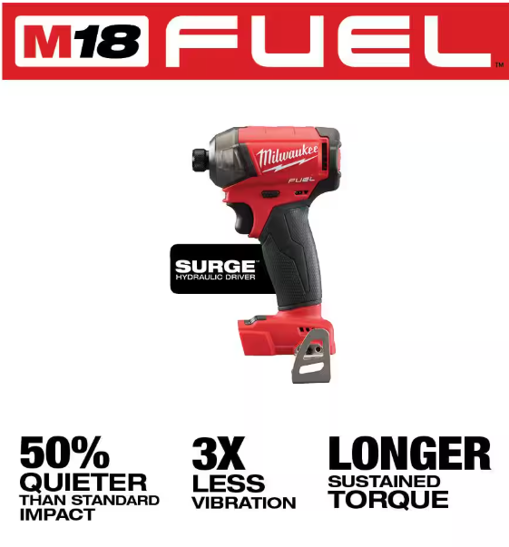 Milwaukee M18 FUEL SURGE 18V Lithium-Ion Brushless Cordless 1/4 in. Hex Impact Driver (Tool-Only)