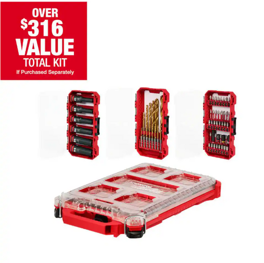Milwaukee SHOCKWAVE Impact Duty Alloy Steel Screw Driver Bit Set with PACKOUT Case (60-Piece)
