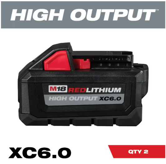 Milwaukee M18 18-Volt Lithium-Ion High Output 6.0Ah Battery Pack (2-Pack)