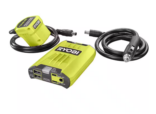 RYOBI ONE+ 18V 120-Watt 12V Automotive Power Inverter with Dual USB Ports
