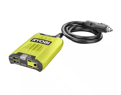 RYOBI ONE+ 18V 120-Watt 12V Automotive Power Inverter with Dual USB Ports