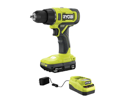 RYOBI ONE+ 18V Cordless 1/2 in. Drill/Driver Kit with (1) 1.5 Ah Battery and Charger