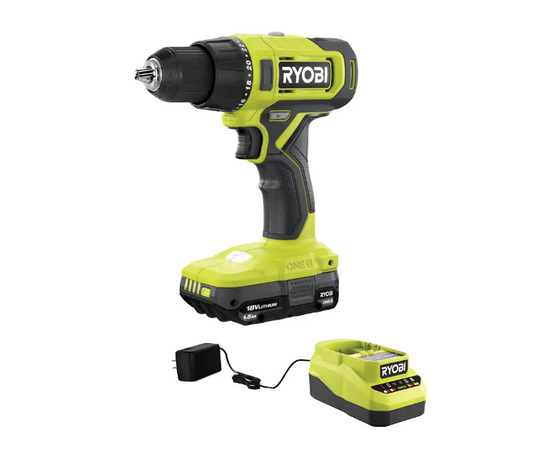 RYOBI ONE+ 18V Cordless 1/2 in. Drill/Driver Kit with (1) 1.5 Ah Battery and Charger