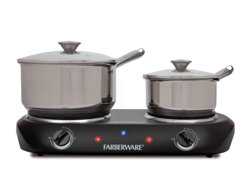 Farberware Royalty 1800 W Double Burner Black Electric Cooktop