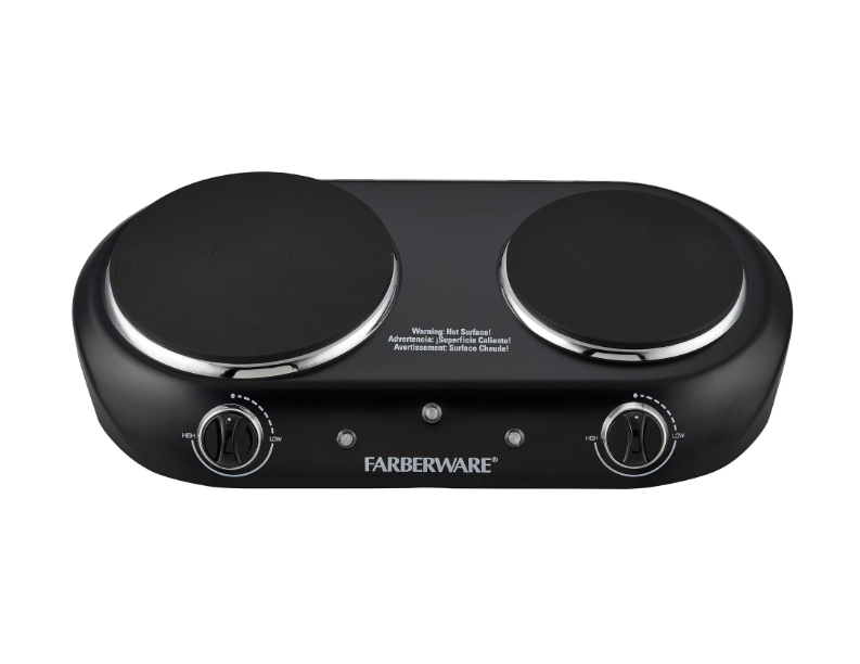 Farberware Royalty 1800 W Double Burner Black Electric Cooktop