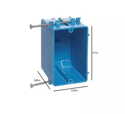 (Case of 50) Carlon 1-Gang 18 cu. in. Blue PVC New Work Electrical Switch and Outlet Box