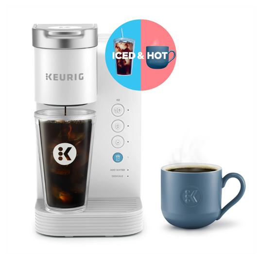 Keurig K-Iced Essentials Iced and Hot Single-Serve K-Cup Pod Coffee Maker, White