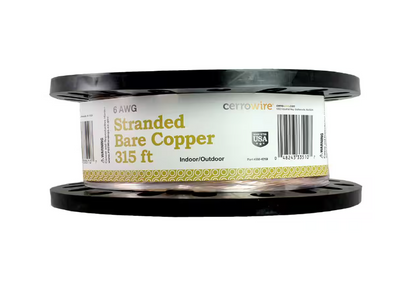 Cerrowire 315 ft. 6-Gauge Stranded SD Bare Copper Grounding Wire