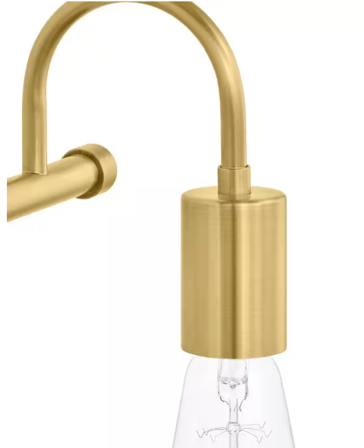 Hampton Bay Hensley 21 in. 3-Light Gold and Faux Marble Bathroom Vanity Light Fixture