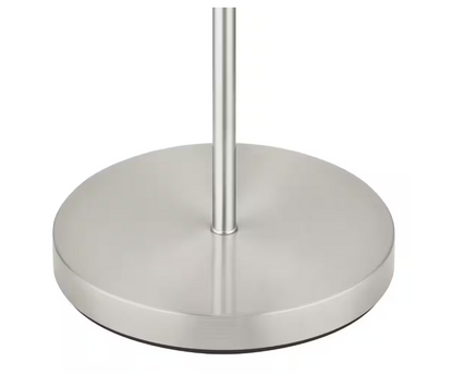 Hampton Bay 70 in. Brushed Nickel Mother Daughter 2-Light Torchiere Floor Lamp with Plastic Shade