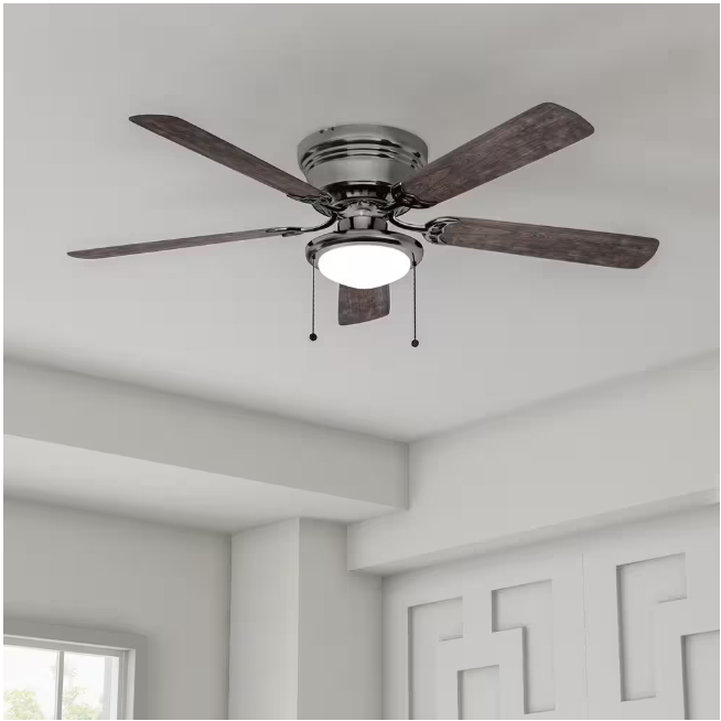 Hugger 52 in. LED Gunmetal Ceiling Fan