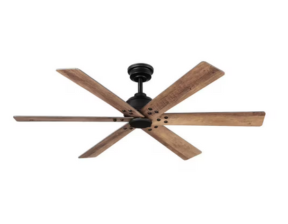 Home Decorators Collection Cortaine 54 in. Indoor/Outdoor Matte Black Ceiling Fan with DC Motor and Remote Control Included