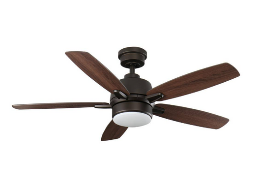 Home Decorators Collection Fawndale 46 in. Indoor Integrated LED Bronze Ceiling Fan with Light Kit, 5 Reversible Blades and Remote Control