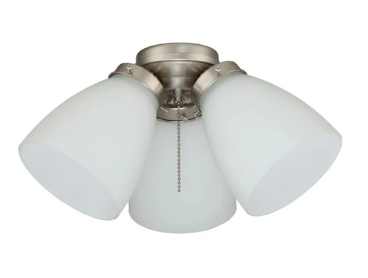 Hampton Bay 3-Light Brushed Nickel Ceiling Fan Shades LED Light Kit