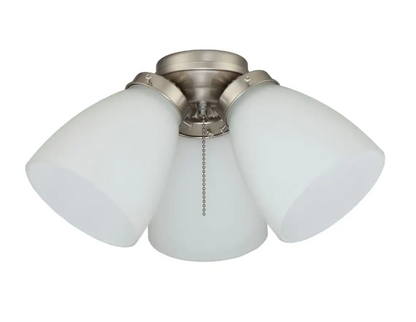 Elite 3-Light Brushed Nickel Ceiling Fan Shades LED Light Kit