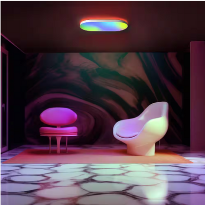 LIFX 26 in. Oval Capsule Smart White Multi-Color WiFi Selectable LED Flush Mount Ceiling Light Works Alexa/Hey Google/HomeKit