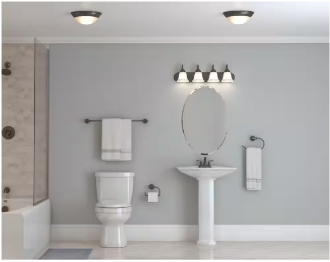 Progress Lighting Solvang 30 in. 4-Light Antique Bronze Traditional Bathroom Vanity Light with Alabaster Glass