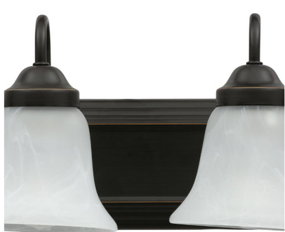 Progress Lighting Solvang 30 in. 4-Light Antique Bronze Traditional Bathroom Vanity Light with Alabaster Glass