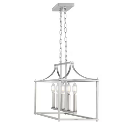 Home Decorators Collection Crestview 34 in. 5-Light Brushed Nickel Transitional Linear Chandelier