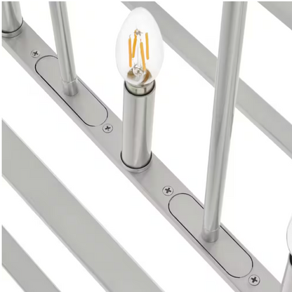 Home Decorators Collection Crestview 34 in. 5-Light Brushed Nickel Transitional Linear Chandelier