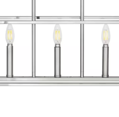 Home Decorators Collection Crestview 34 in. 5-Light Brushed Nickel Transitional Linear Chandelier