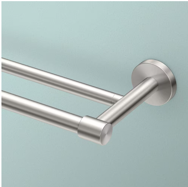 Gatco Reveal 24 in. Double Towel Bar in Satin Nickel